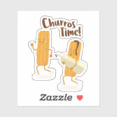 Pegatina de vinilo mexican churros with chocolate シール (シート)