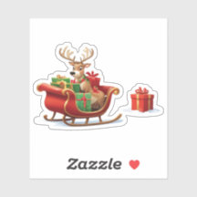 Pegatina Festive Christmas Reindeer Sticker