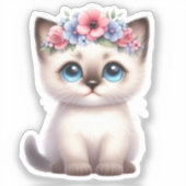 Pegatina Gatito Kawaii Adorable シール (正面)