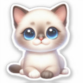 Pegatina Gatito Kawaii Adorable シール (正面)