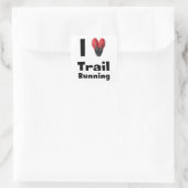 Pegatina "I love Trail Running" スクエアシール (バッグ)