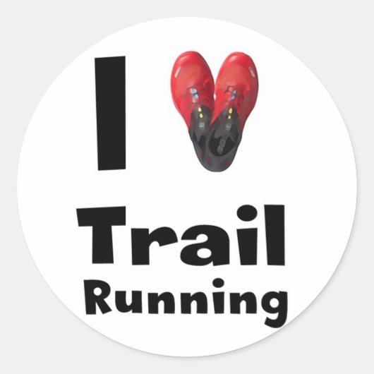 Pegatina "I love Trail Running" ラウンドシール (正面)