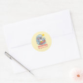 Pegatina kawaii con conejito surfero veraniego ラウンドシール (封筒)