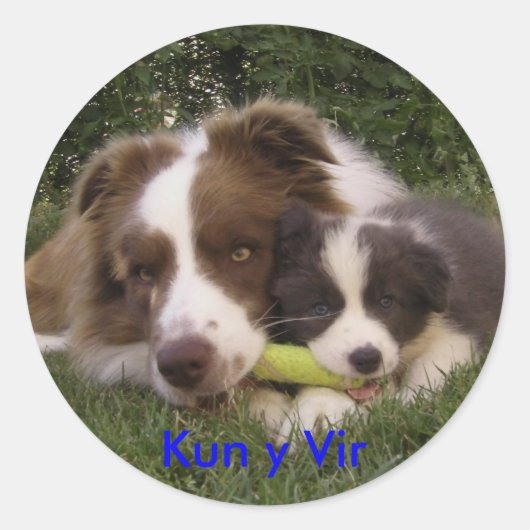 Pegatina Kun y Vir ラウンドシール (正面)