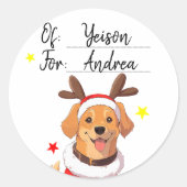 Pegatina navideña personalizada ラウンドシール (正面)