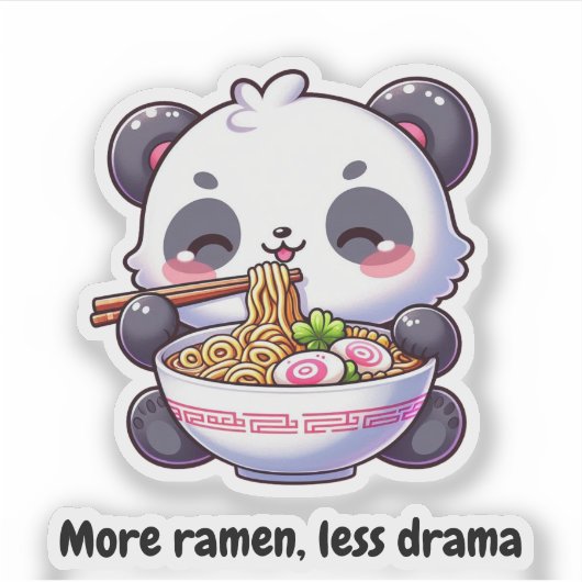 Pegatina Osito Panda Comiendo シール (正面)