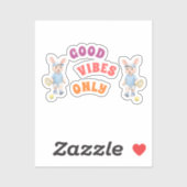 Pegatina Ovalada Cute Bunny School Name Label シール (シート)