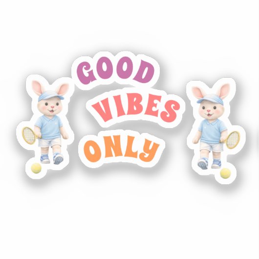 Pegatina Ovalada Cute Bunny School Name Label シール (正面)