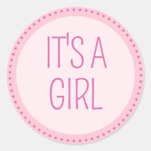 Pegatina para Baby Shower para niña ラウンドシール (正面)