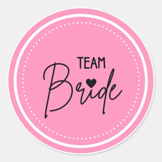Pegatina para despedida de soltera Team Bride ラウンドシール (正面)