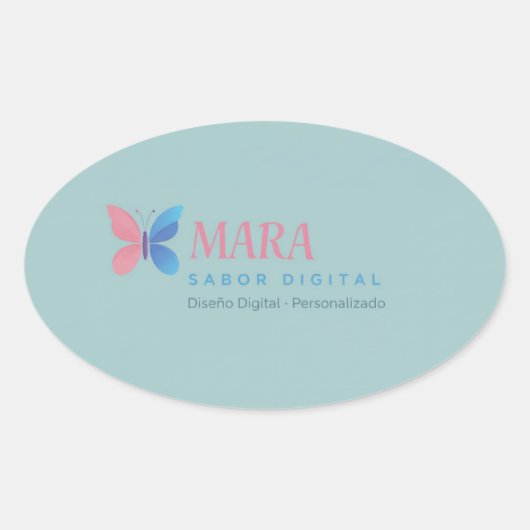 Pegatina personalizada con diseño moderno 楕円形シール (正面)