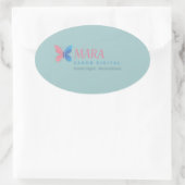 Pegatina personalizada con diseño moderno 楕円形シール (バッグ)