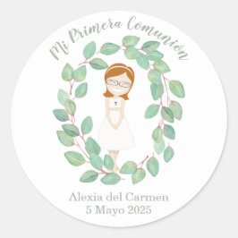 Pegatina Primera Comunión modelo Alexia ラウンドシール
