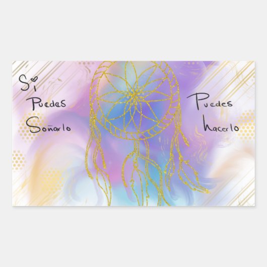 Pegatina puedes hacerlo  長方形シール (正面)