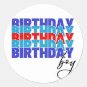 Pegatina Rectangular Happy birthday boy. Celebrati ラウンドシール (正面)