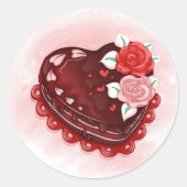 Pegatina Redonda Clásica con corazon ラウンドシール (正面)