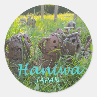 Pegatina redonda Haniwa japonés de Osaka ラウンドシール