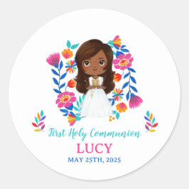 Pegatina redonda LUCY Primera Comunión ラウンドシール