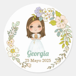 Pegatina redonda Primera Comunión GEORGIA ラウンドシール