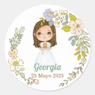 Pegatina redonda Primera Comunión GEORGIA ラウンドシール