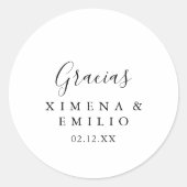 Pegatina Redonda Sencilla de Boda Española ラウンドシール (正面)