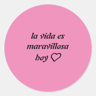 pegatina rosa fuerte con frase ラウンドシール