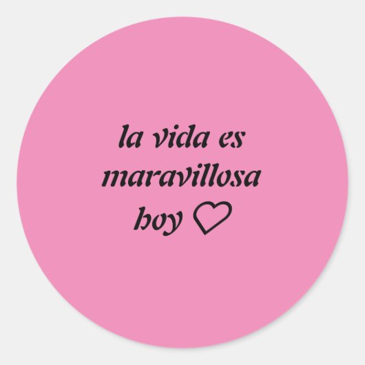pegatina rosa fuerte con frase ラウンドシール (正面)