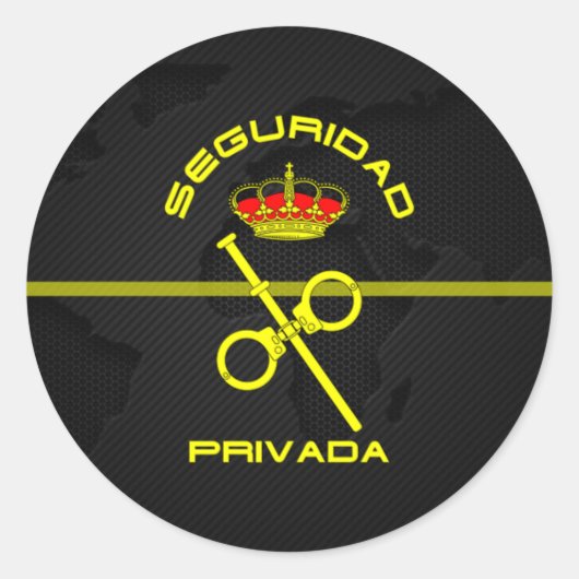 Pegatina Seguridad Privada España Color ラウンドシール (正面)