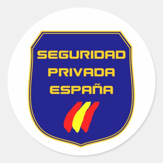 Pegatina Seguridad Privada España Placa Azul ラウンドシール (正面)