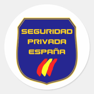 Pegatina Seguridad Privada España Placa Azul ラウンドシール