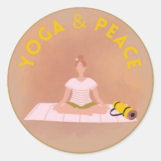 Pegatina/Sticker  de Yoga con Frase Inspiradora ラウンドシール