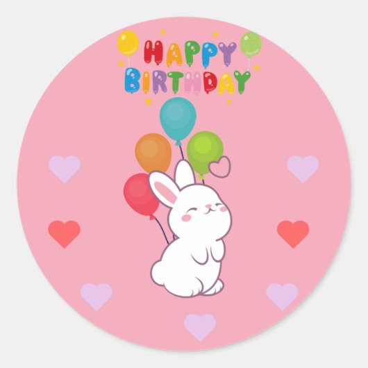 Pegatina/ Sticker para Cumpleaños ラウンドシール (正面)