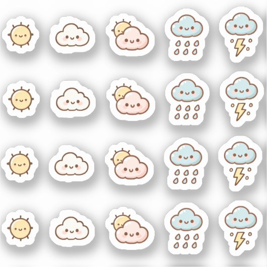 Pegatina Tiny latte weather tracker planner シール (正面)