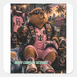 Pegatinas Capibarra 10. Modo campeón activado. スクエアシール