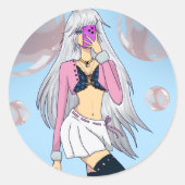 Pegatinas chica fashion ラウンドシール (正面)