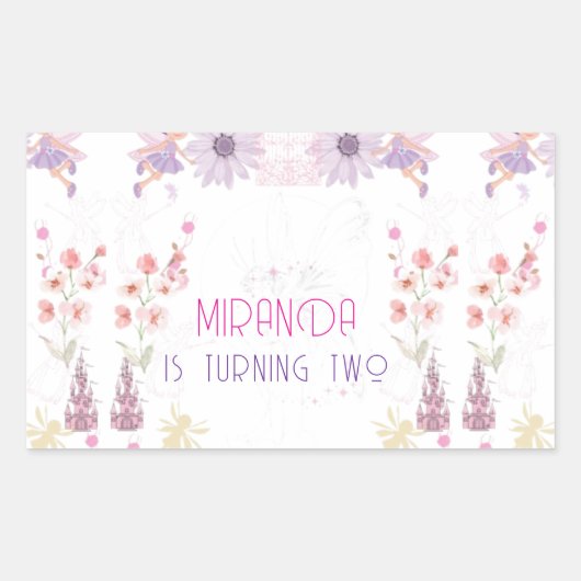 Pegatinas  con diseño de Hadas 長方形シール (正面)