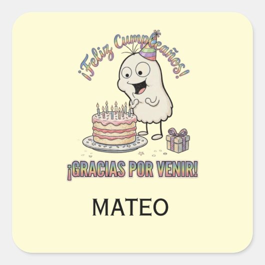 Pegatinas Cumpleaños Personaje Tierno Loop! スクエアシール (正面)