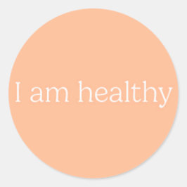 Pegatinas I am healthy ラウンドシール