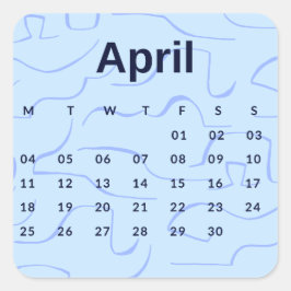 Pegatinas mes del año - April (S'K) *2022 スクエアシール