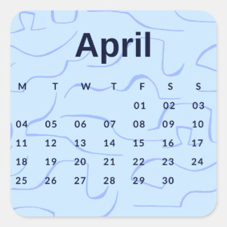 Pegatinas mes del año - April (S'K) *2022 スクエアシール
