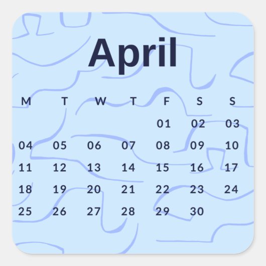 Pegatinas mes del año - April (S'K) *2022 スクエアシール (正面)
