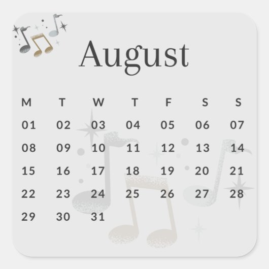 Pegatinas mes del año - August (S'I) *2022 スクエアシール (正面)