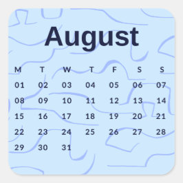 Pegatinas mes del año - August (S'K) *2022 スクエアシール