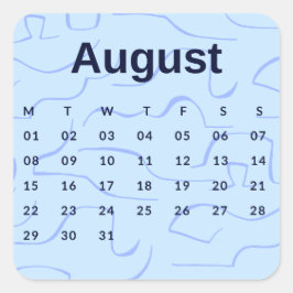 Pegatinas mes del año - August (S'K) *2022 スクエアシール