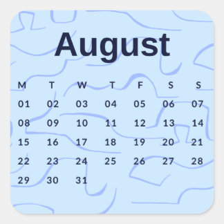 Pegatinas mes del año - August (S'K) *2022 スクエアシール