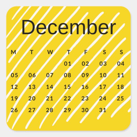 Pegatinas mes del año - December (S'J) *2022 スクエアシール (正面)
