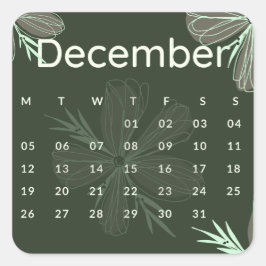 Pegatinas mes del año - December (S'L) *2022 スクエアシール