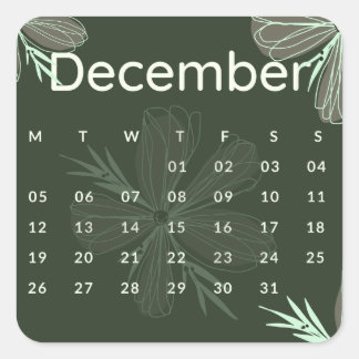 Pegatinas mes del año - December (S'L) *2022 スクエアシール
