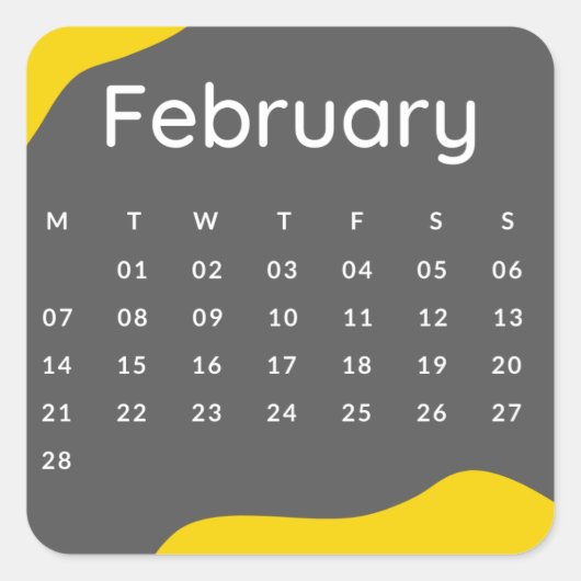 Pegatinas mes del año - February (S'E) スクエアシール (正面)