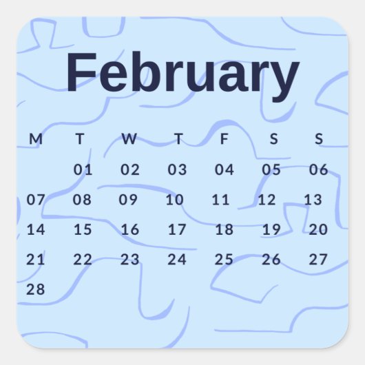 Pegatinas mes del año - February (S'K)*2022 スクエアシール (正面)